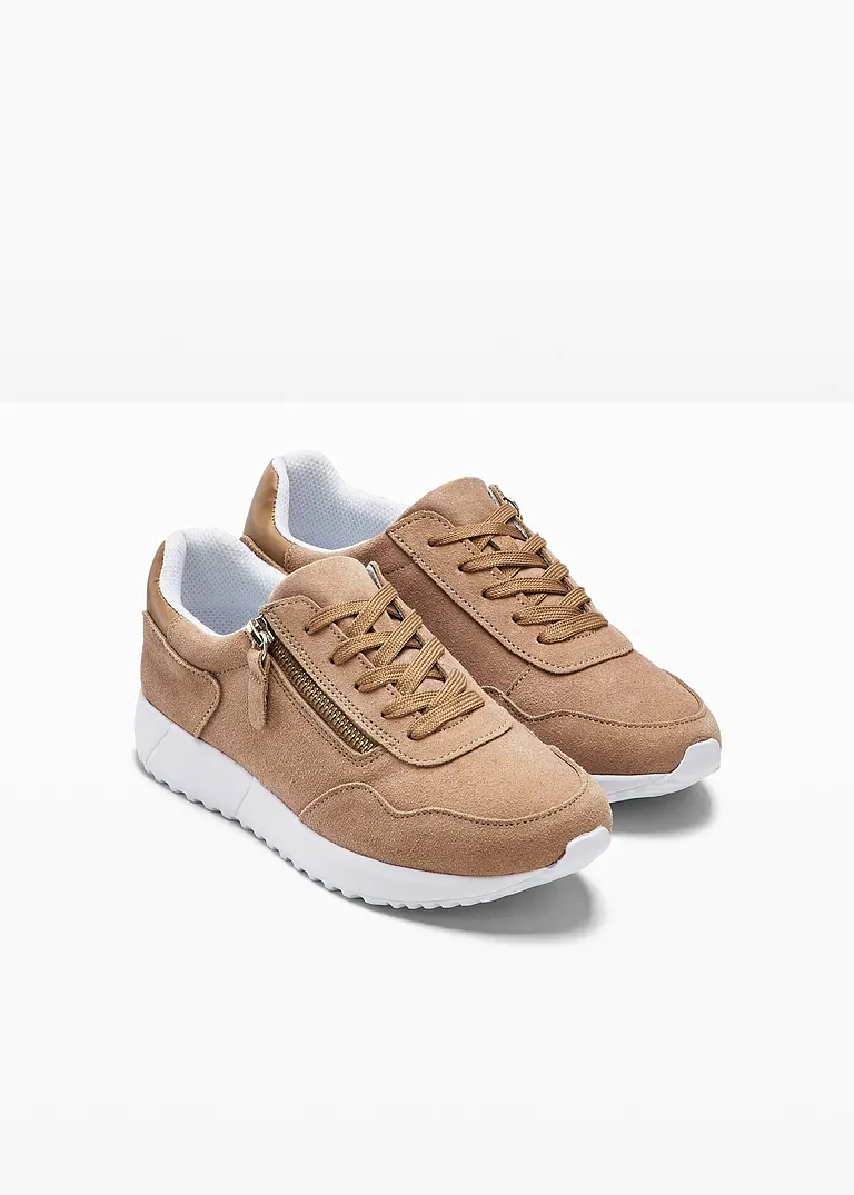 Bonprix Bequemer Komfort Sneaker Aus Veloursleder Mit Gepolsterter Innensohle