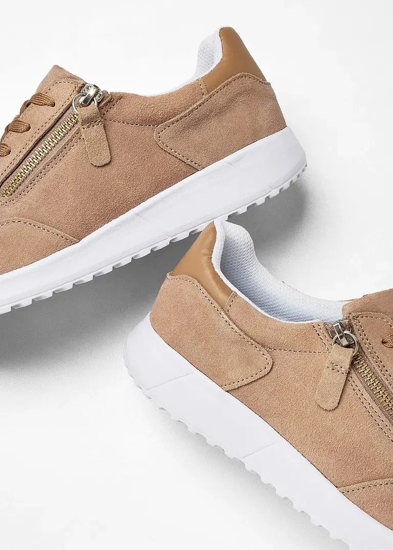 Bonprix Bequemer Komfort Sneaker Aus Veloursleder Mit Gepolsterter Innensohle