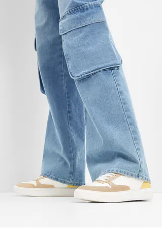 Bonprix Bequemer Komfort Sneaker Mit Reißverschluss - Weiß