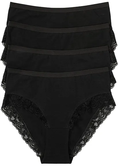 bonprix Bequemer Maxilsip mit schöner Spitze - schwarz - Damen