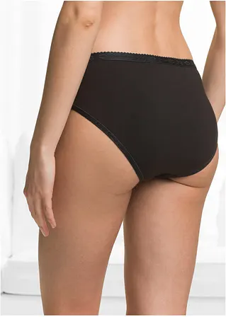 Bonprix Bequemer Maxislip Mit Verzierungen An Den Bündchen - Schwarz