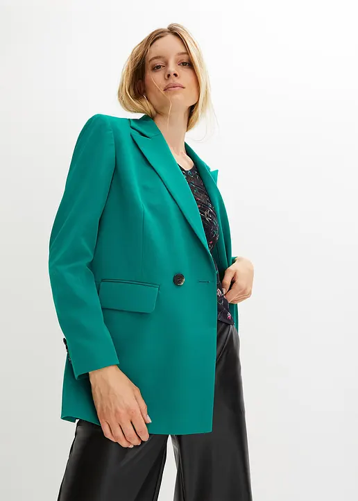 Bonprix Bequemer Oversized-Blazer Mit Reverskragen Und Eingrifftaschen