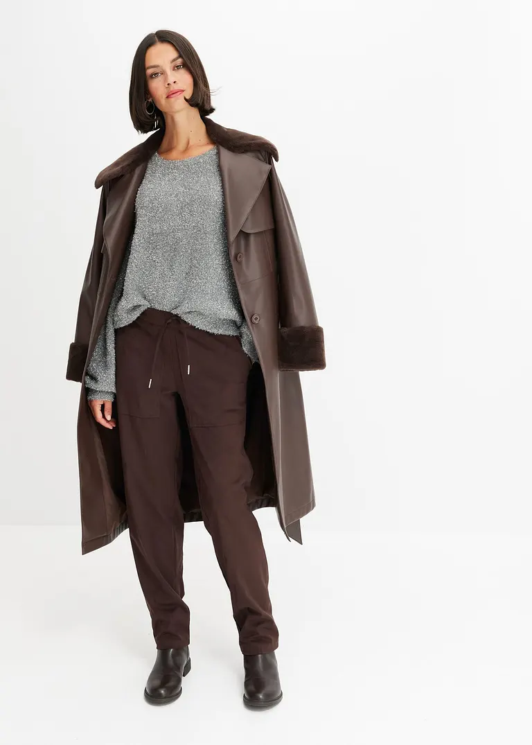 Bonprix Bequemer Pullover Mit Glitzereffekt - Grau - Damen