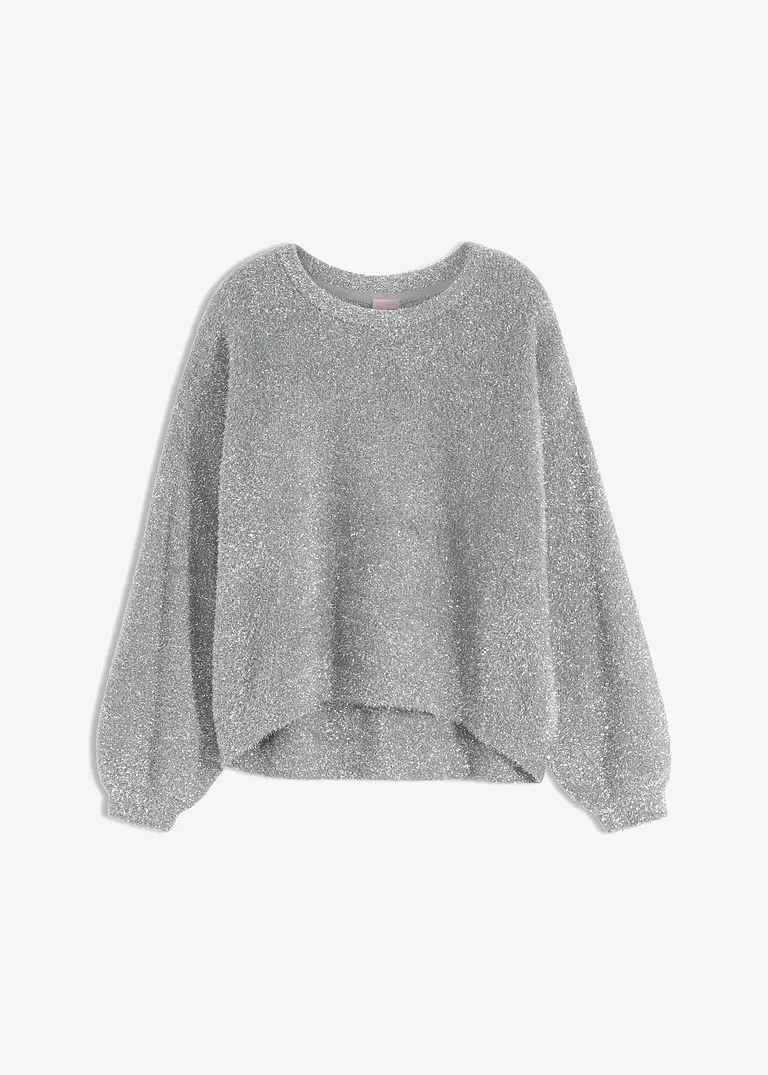 bonprix Bequemer Pullover mit Glitzereffekt - grau - Damen