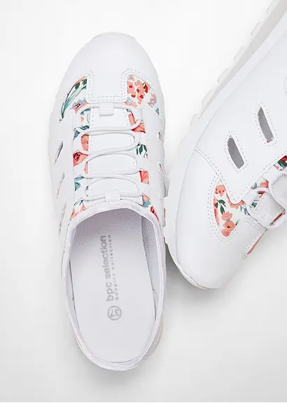 Bonprix Bequemer Sabot In Sportlicher Optik - Weiß - Damen