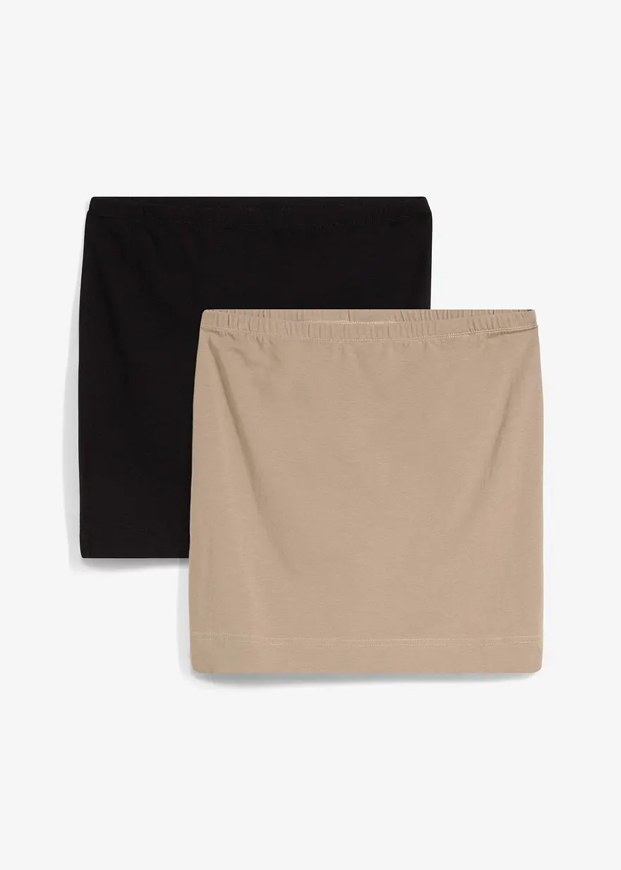 bonprix Bequemer Shirtrock (2er-Pack) mit elastischen Bund