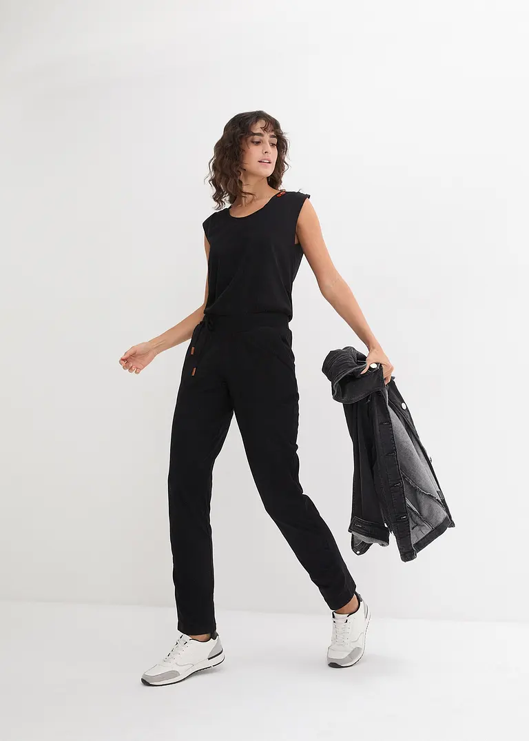 Bonprix Bequemer Stretch-Jumpsuit Mit Seitlichen Eingriffstaschen - Damen