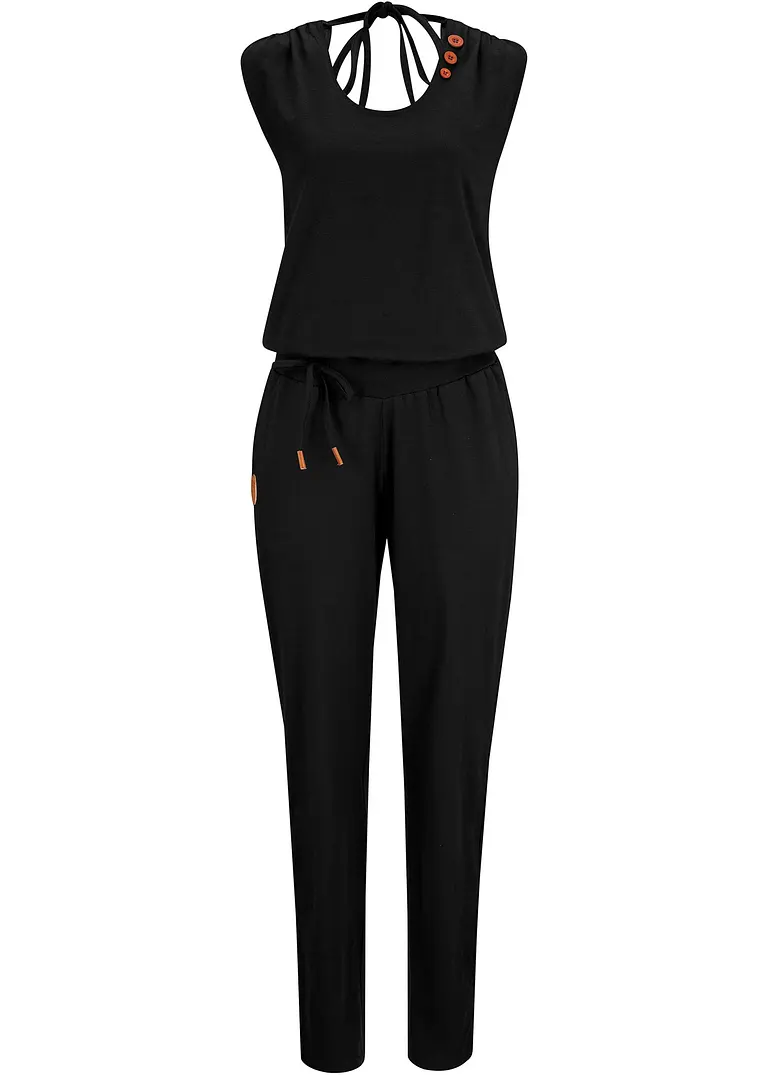bonprix Bequemer Stretch-Jumpsuit mit seitlichen Eingriffstaschen - Damen