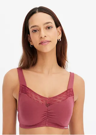 Bonprix Bequemes Bralette In Praktischem Doppelpack - Schwarz + Waldbeere