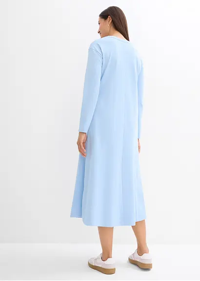 Bonprix Bequemes Kleid Aus Schwerer Bio-Baumwolle - Blau