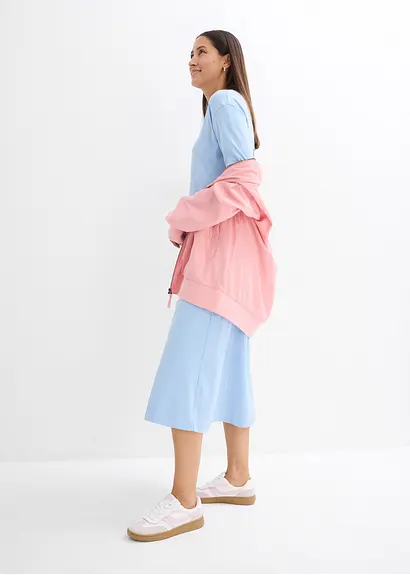 Bonprix Bequemes Kleid Aus Schwerer Bio-Baumwolle - Blau