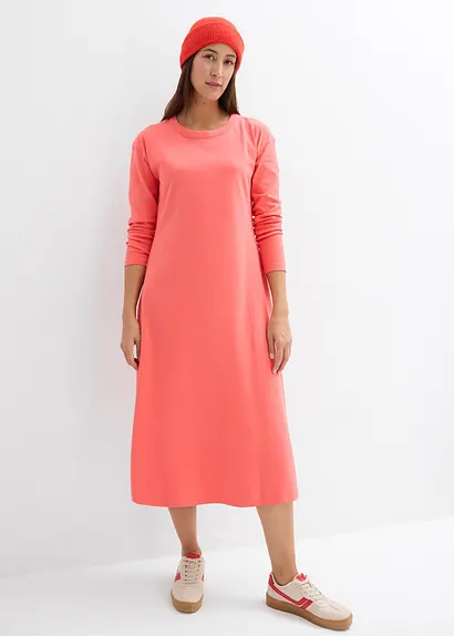 Bonprix Bequemes Kleid Aus Schwerer Bio-Baumwolle - Pink