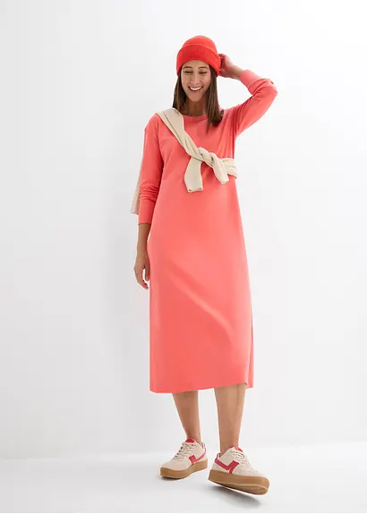 Bonprix Bequemes Kleid Aus Schwerer Bio-Baumwolle - Pink