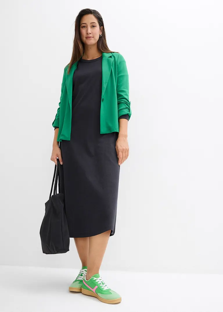 Bonprix Bequemes Kleid Aus Schwerer Bio-Baumwolle - Schwarz