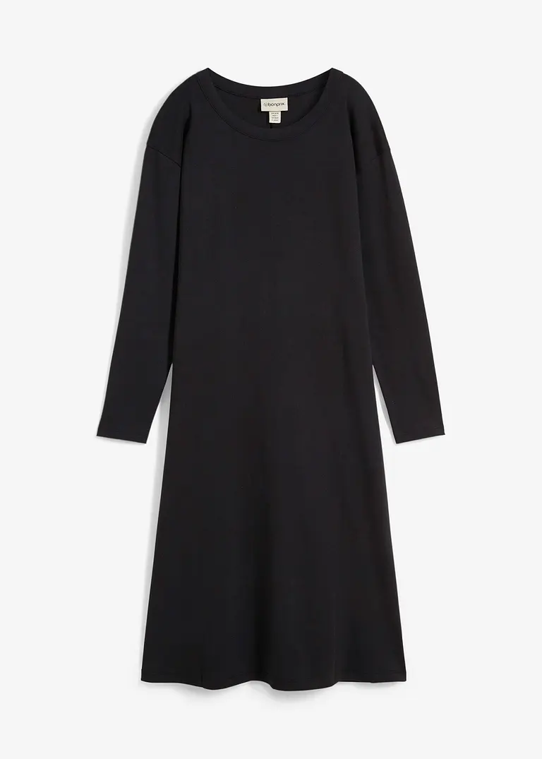 bonprix Bequemes Kleid aus schwerer Bio-Baumwolle - schwarz