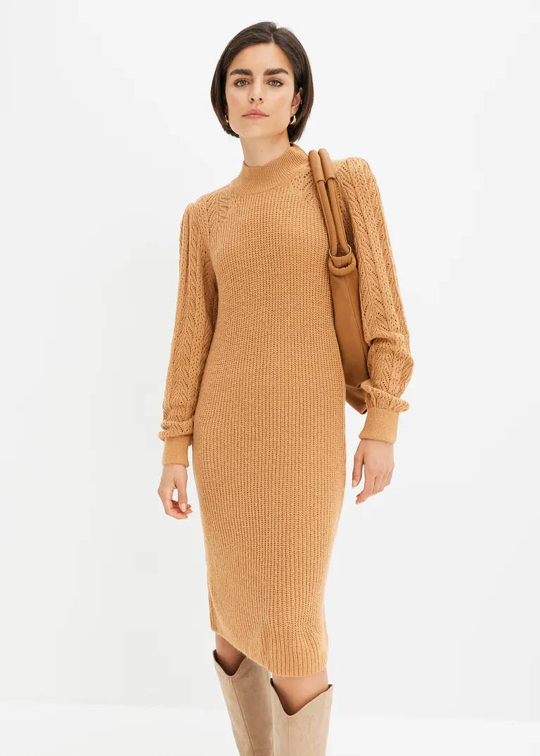 Bonprix Bequemes Kleid Mit Aufregenden Details - Braun - Damen