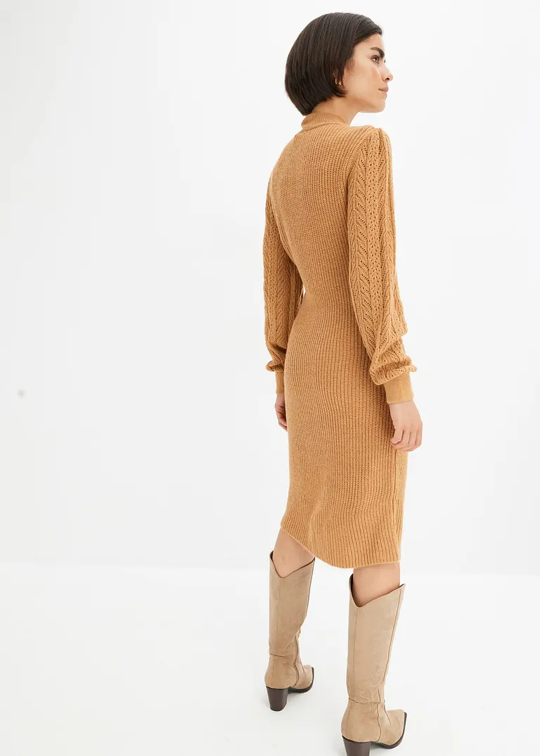 Bonprix Bequemes Kleid Mit Aufregenden Details - Braun - Damen
