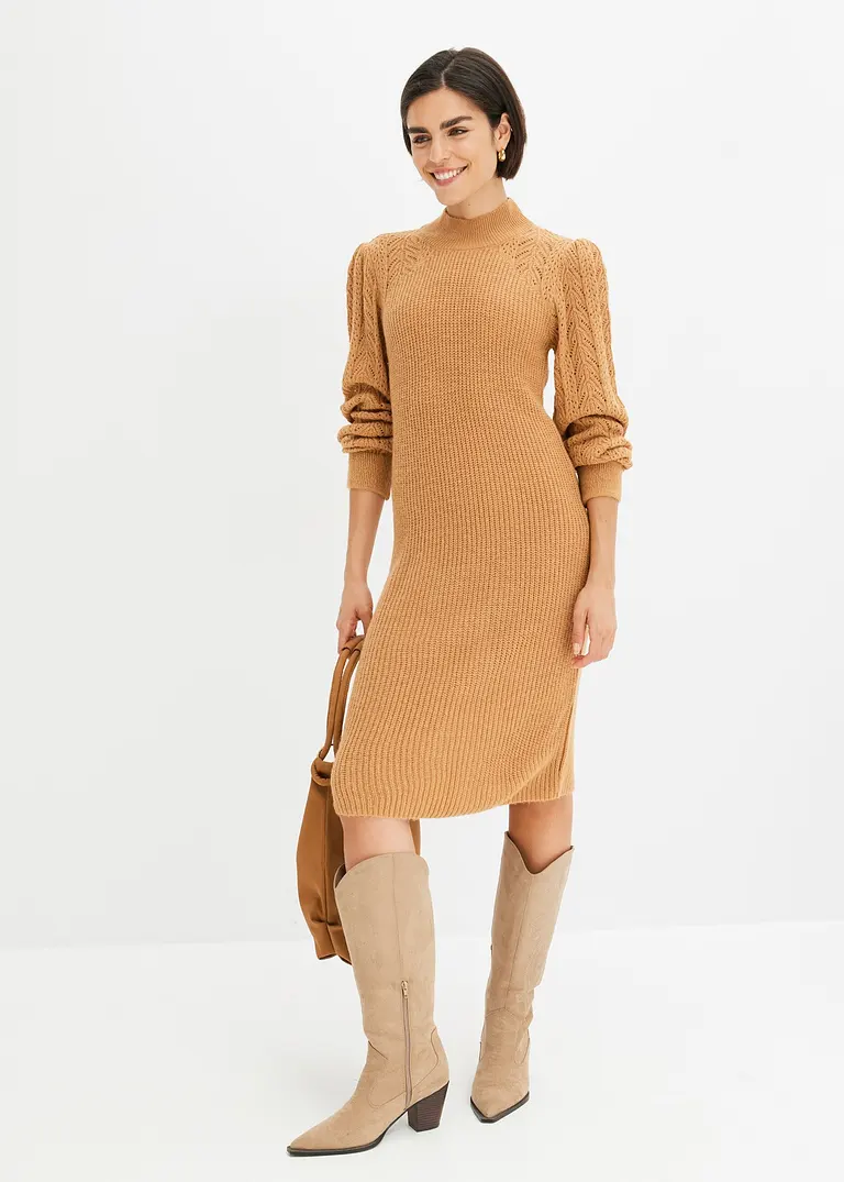 Bonprix Bequemes Kleid Mit Aufregenden Details - Braun - Damen