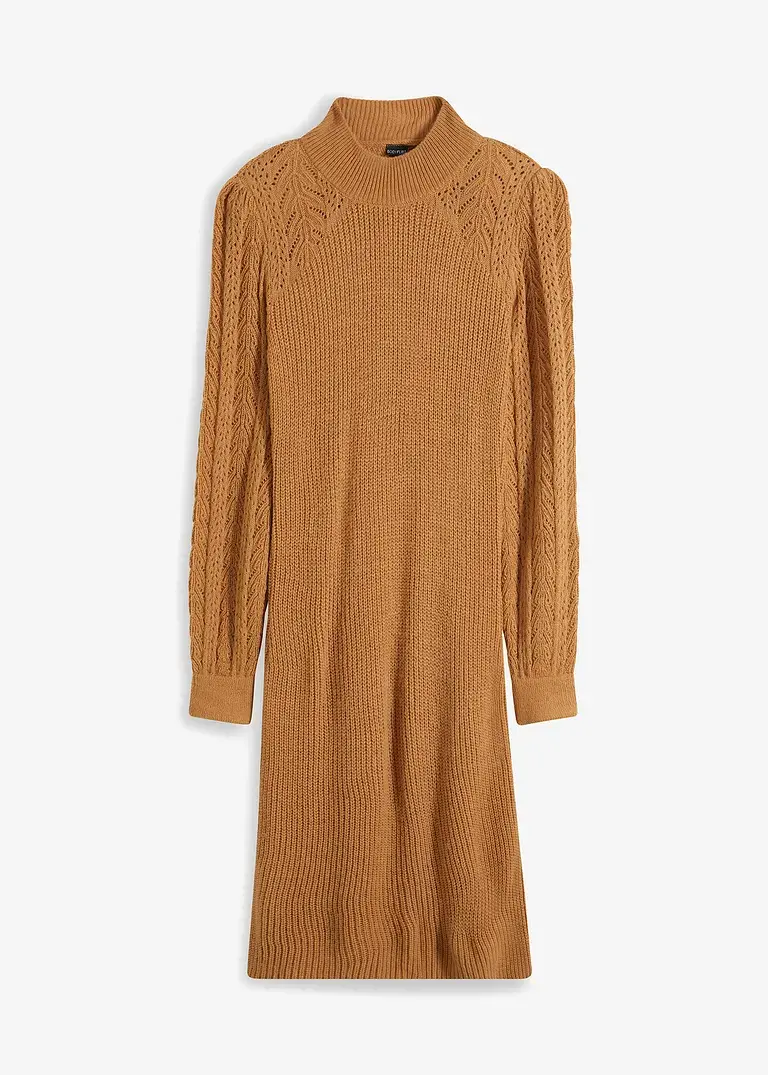 bonprix Bequemes Kleid mit aufregenden Details - braun - Damen