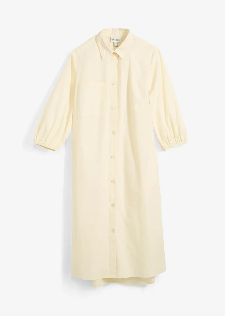 bonprix Bequemes Kleid mit durchgehender Knopfleiste und seitlichen Eingriffstaschen