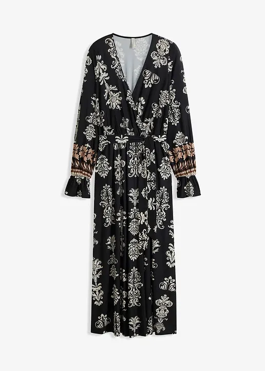 bonprix Bequemes Kleid mit schönem Muster - schwarz - Damen