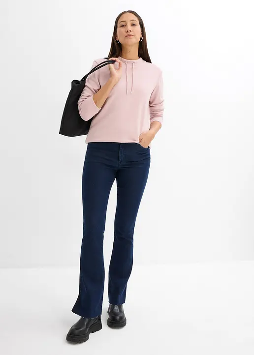Bonprix Bequemes Langarmshirt Mit Einer Weitenregulierung Am Ausschnitt