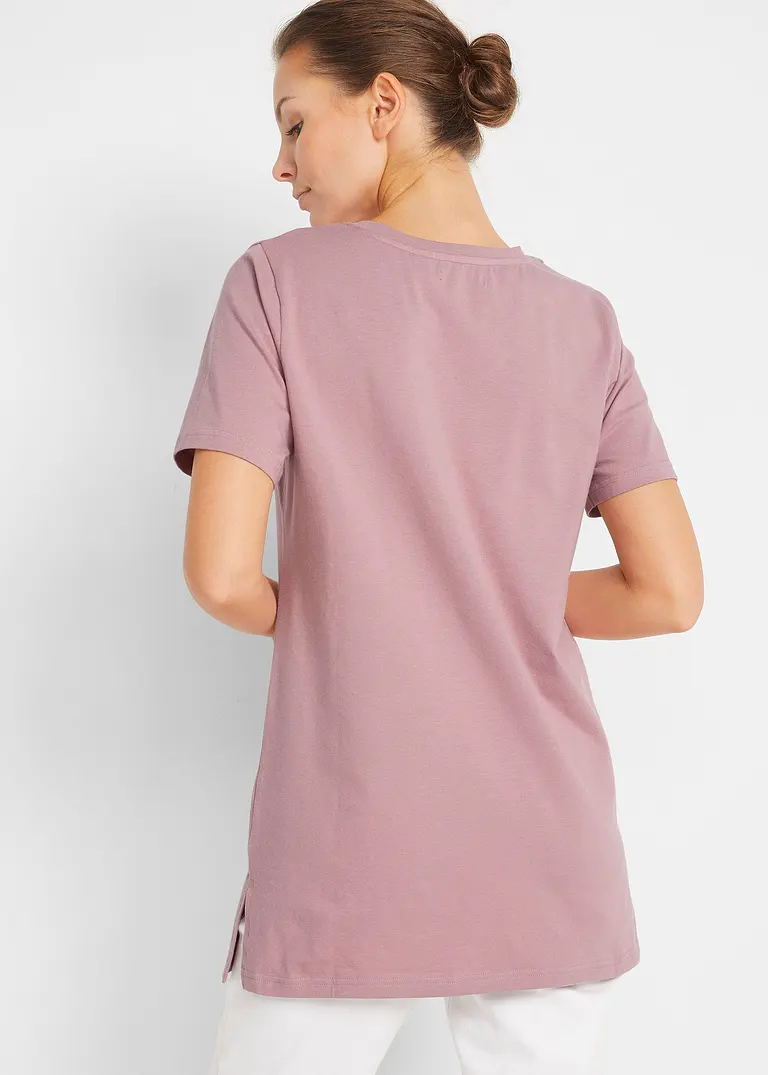 Bonprix Bequemes Langes Basic T-Shirt Mit V-Ausschnitt - Damen