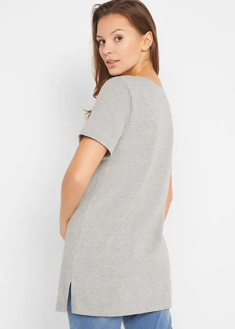 Bonprix Bequemes Langes Basic T-Shirt Mit V-Ausschnitt - Damen