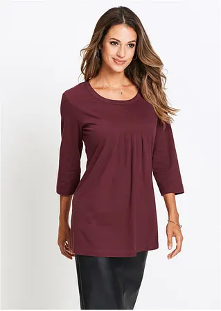 Bonprix Bequemes Longshirt Aus Baumwolle Mit 3/4-Arm - Rot