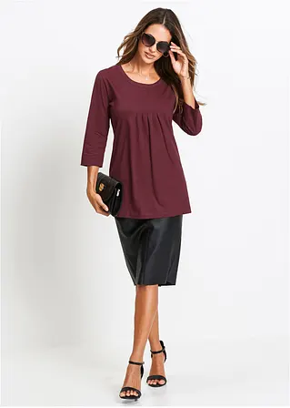 Bonprix Bequemes Longshirt Aus Baumwolle Mit 3/4-Arm - Rot