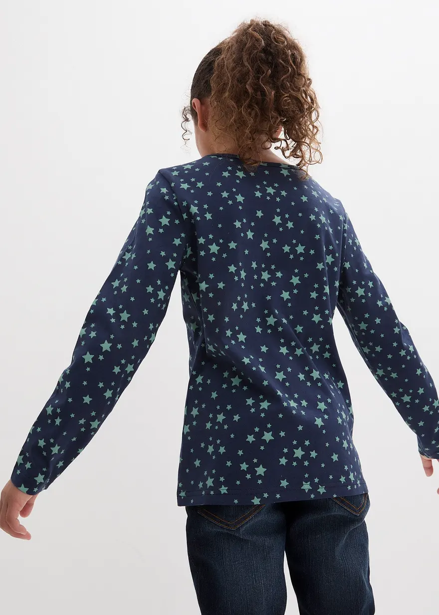 Bonprix Bequemes Mädchen Langarmshirt Im 3er Pack - Kinder