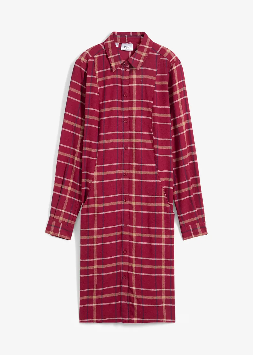 bonprix Bequemes Midi-Kleid aus Baumwolle - rot - Damen