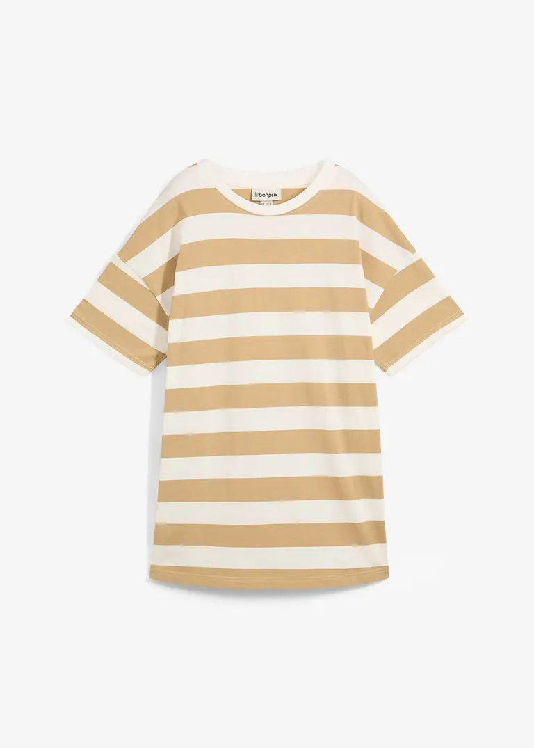 bonprix Bequemes Oversize-Shirt aus Bio-Baumwolle - beige