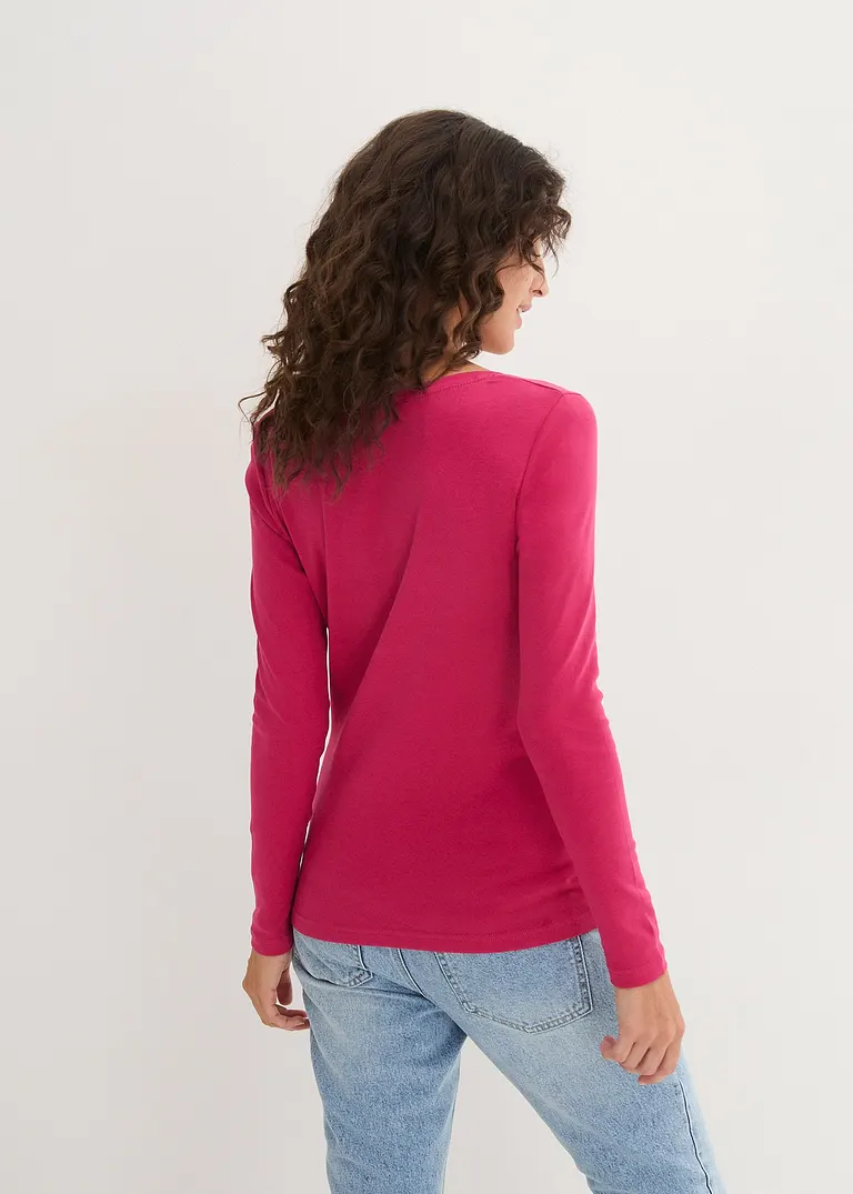 Bonprix Bequemes Shirt Aus Bio-Baumwolle - Pink - Damen