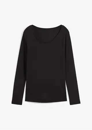 bonprix Bequemes Shirt aus Bio-Baumwolle - schwarz - Damen