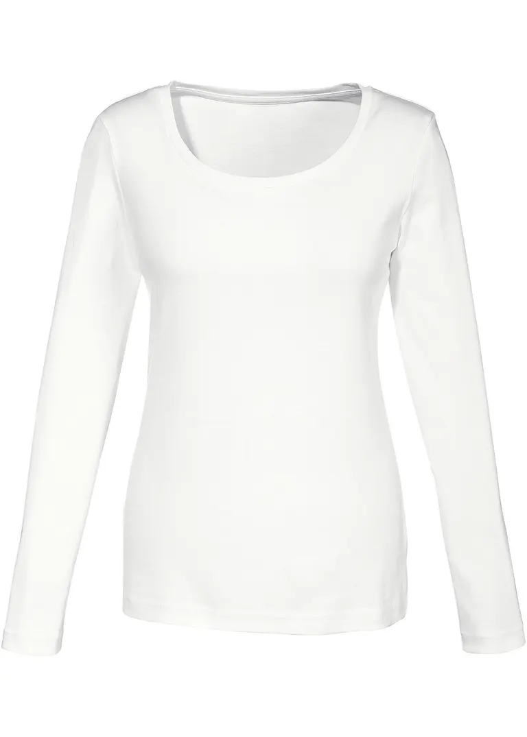 bonprix Bequemes Shirt aus Bio-Baumwolle - weiß - Damen