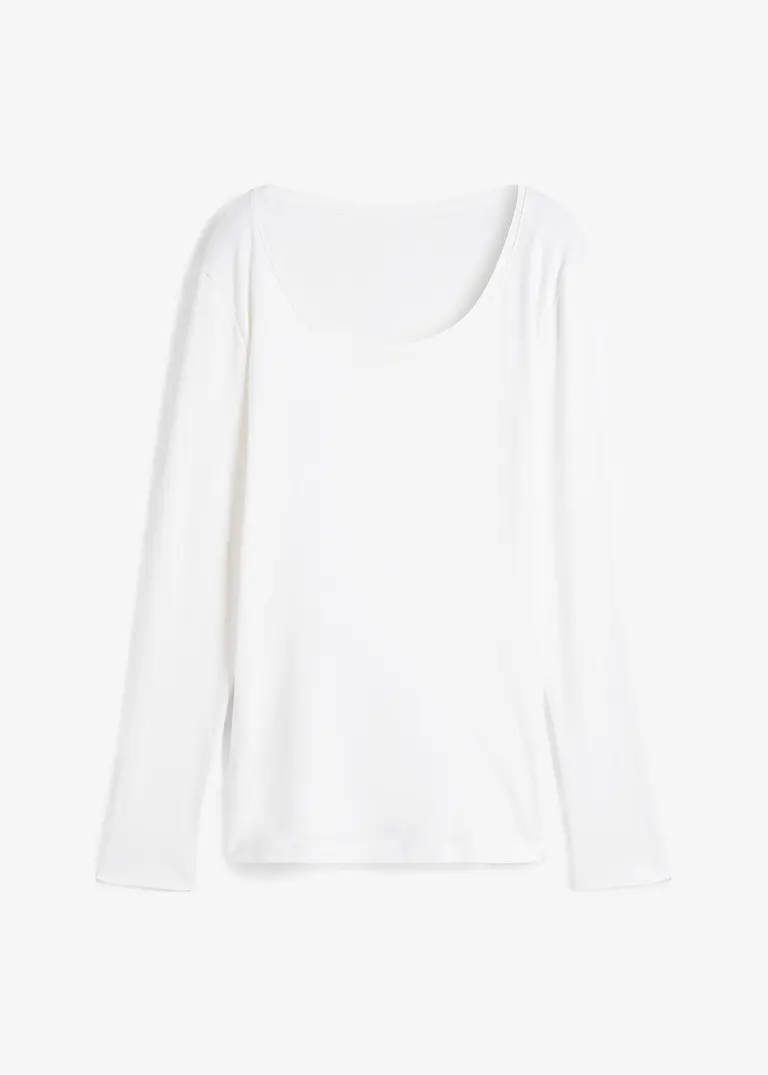 bonprix Bequemes Shirt aus Bio-Baumwolle - weiß - Damen