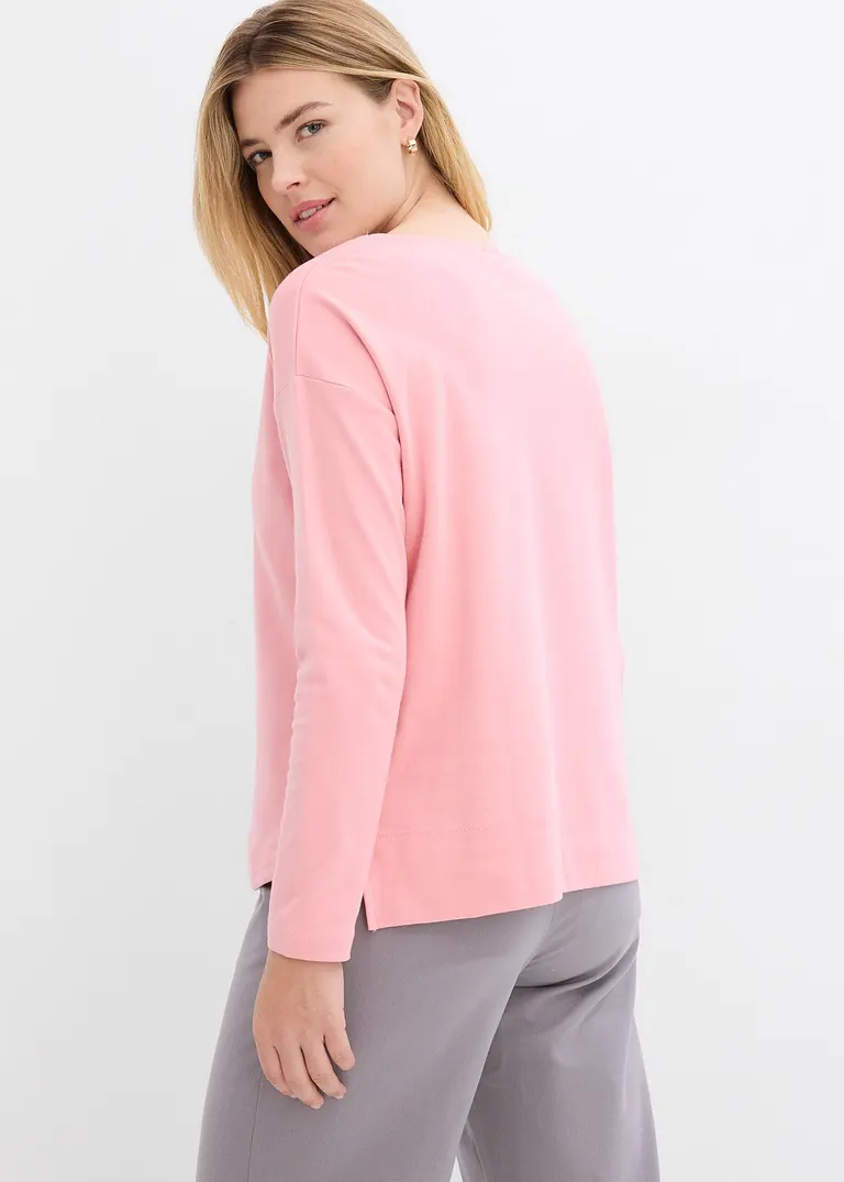 Bonprix Bequemes Shirt Aus Schwerer Bio-Baumwolle - Rosa