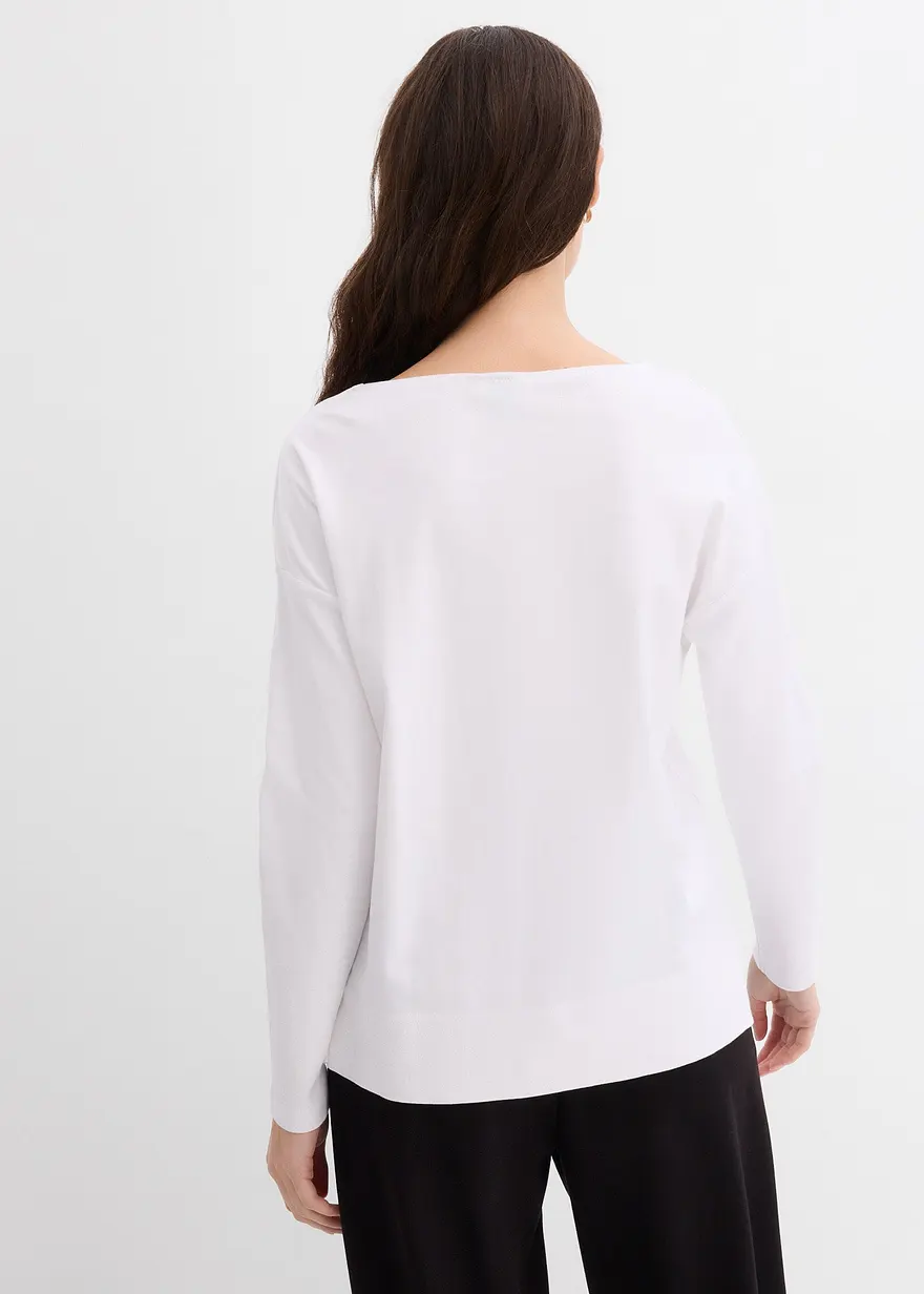 Bonprix Bequemes Shirt Aus Schwerer Bio-Baumwolle - Weiß