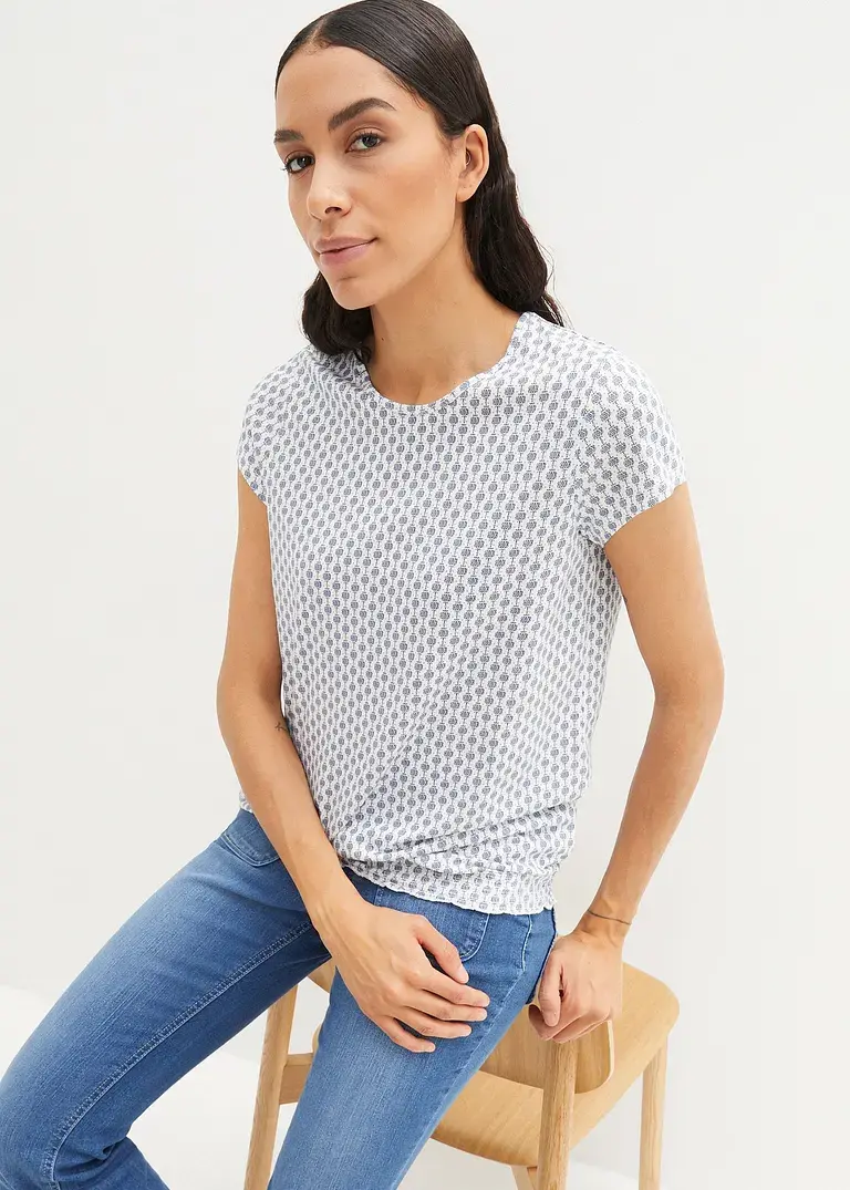 Bonprix Bequemes Shirt Doppelpack Bedruckt Mini-Arm - Damen