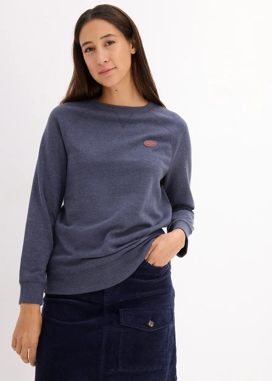 Bonprix Bequemes Sweatshirt Im 2er-Pack - Anthrazit Meliert+dunkelblau