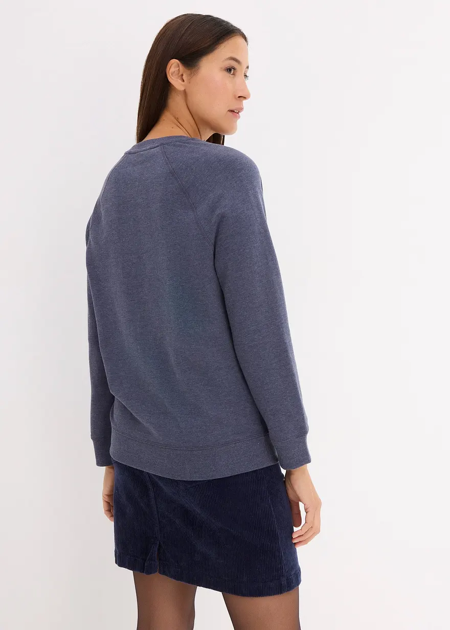 Bonprix Bequemes Sweatshirt Im 2er-Pack - Anthrazit Meliert+dunkelblau