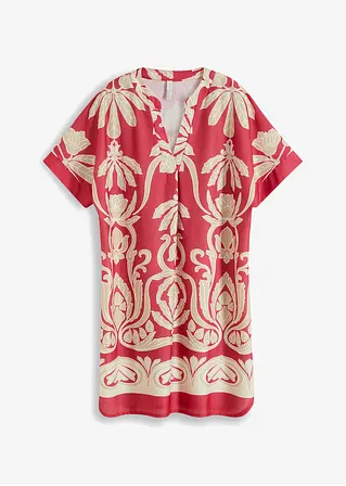 bonprix Bequemes Tunika Kleid mit modernem Muster - rot - Damen