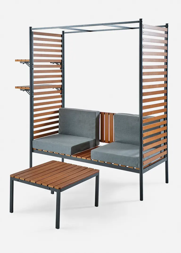 bonprix Besondere Gartenbank mit Gestell und Tisch - beige