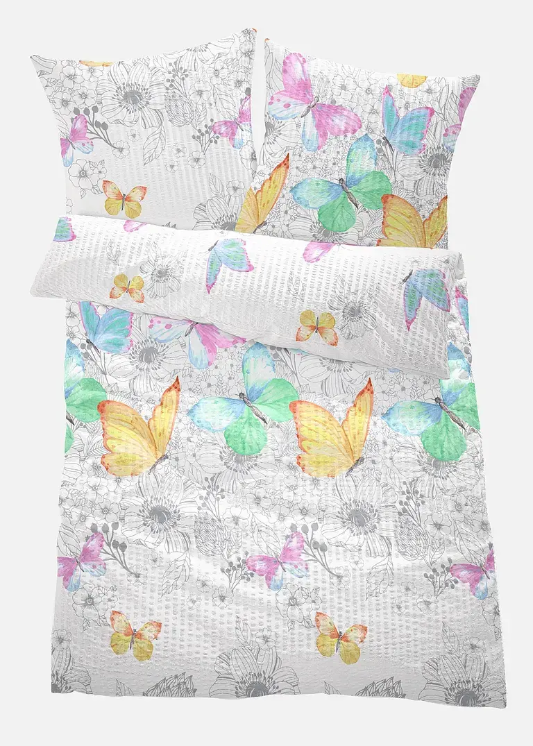 bonprix Bettwäsche in Pastellfarben mit Schmetterlingen