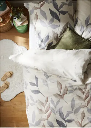 Bonprix Bettwäsche Mit Blättern Motiv - Braun-grau Linon