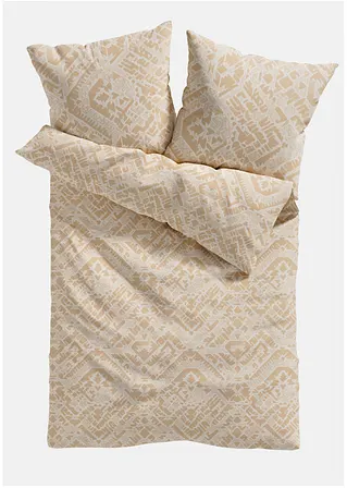 bonprix Bettwäsche mit Ethnomuster - beige Baumwollgemisch