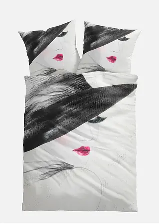 bonprix Bettwäsche mit Frau und Hut in wunderschöner Gemälde Optik