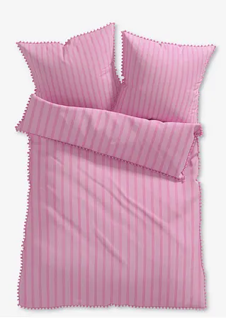 bonprix Bettwäsche mit gestreiftem Design und schönen Pompons