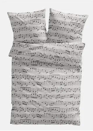 bonprix Bettwäsche mit Notenblatt Design - beige Biber